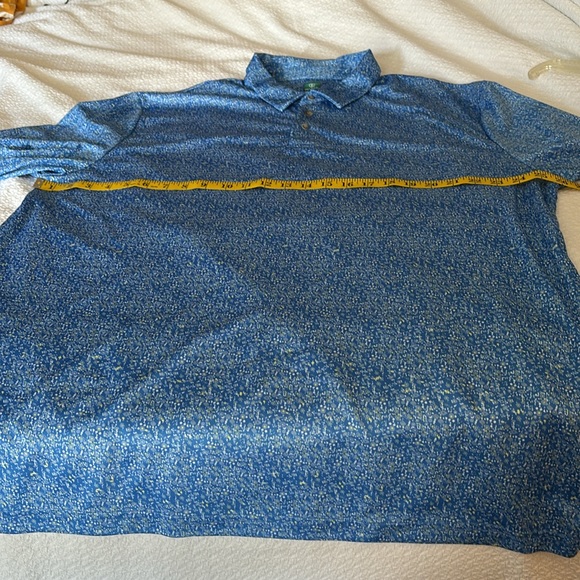 Men’s orange  print golf polo - 2XLT - Picture 4 of 6